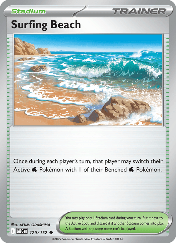 Surfing Beach — Pokémon card