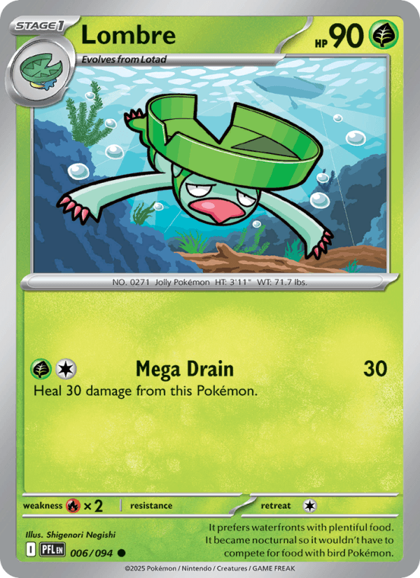Lombre — Pokémon card
