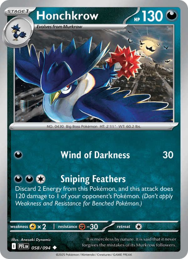 Honchkrow — Pokémon card