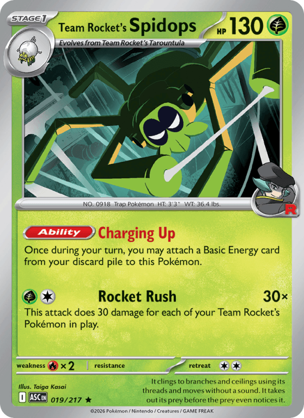 Team Rocket's Spidops — Pokémon card