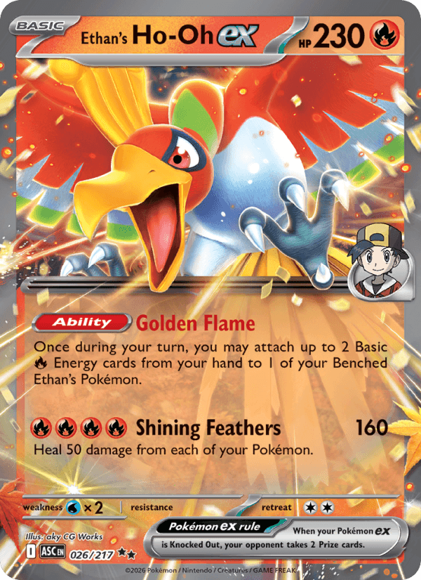 Ethan's Ho-Oh ex — Pokémon card