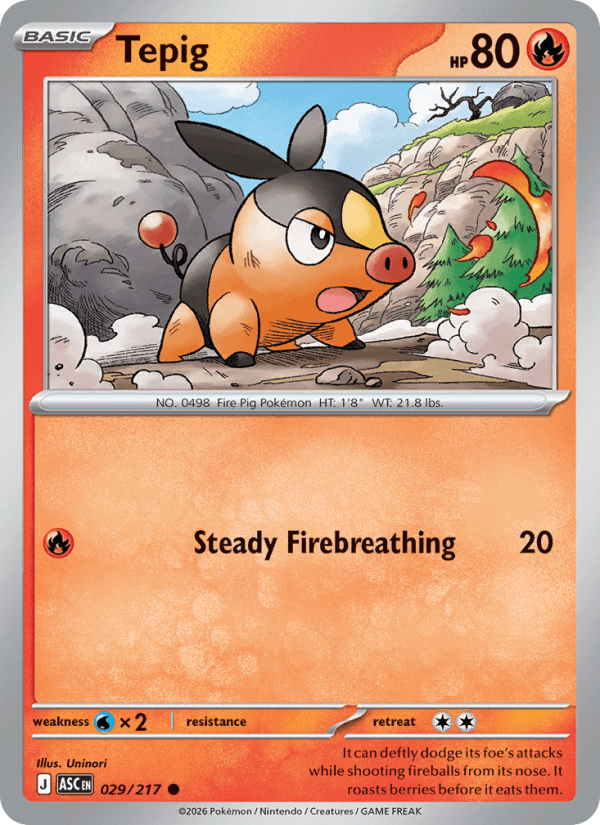 Tepig — Pokémon card
