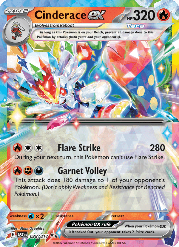 Cinderace ex — Pokémon card