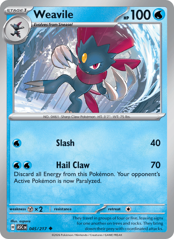 Weavile — Pokémon card