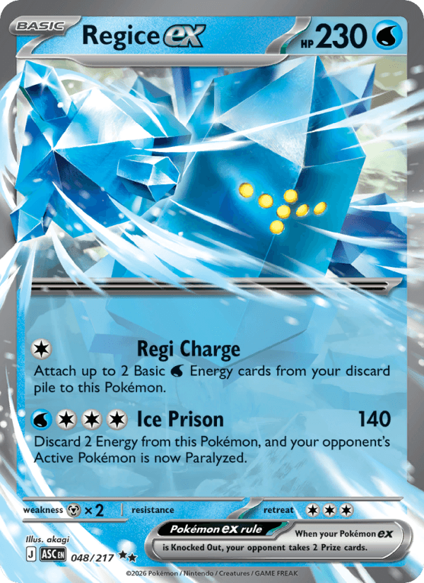 Regice ex — Pokémon card
