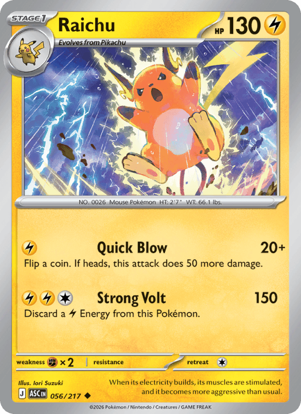 Raichu — Pokémon card