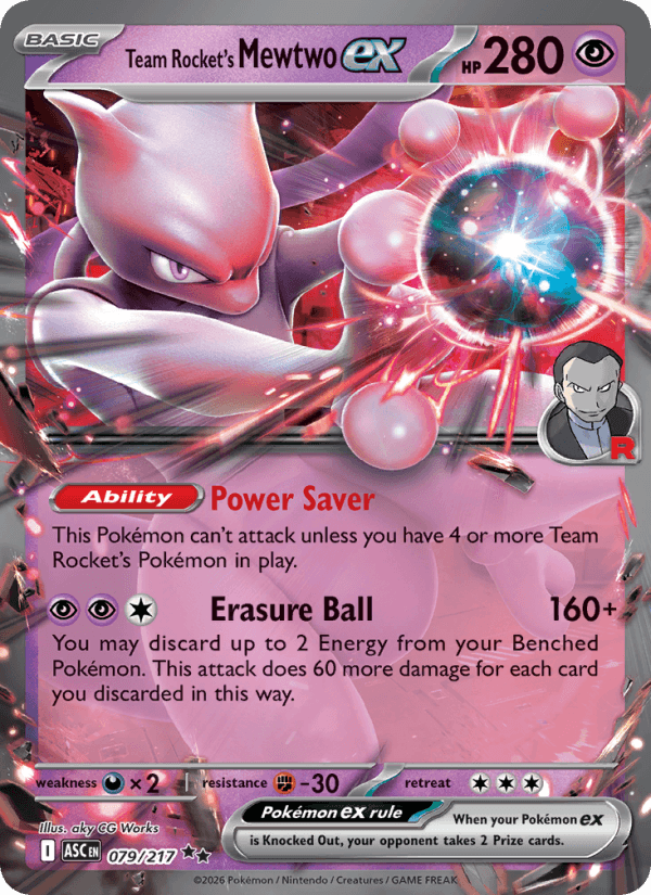 Team Rocket's Mewtwo ex — Pokémon card