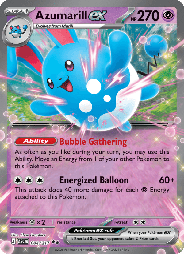 Azumarill ex — Pokémon card