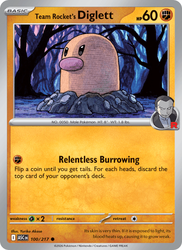 Team Rocket's Diglett — Pokémon card