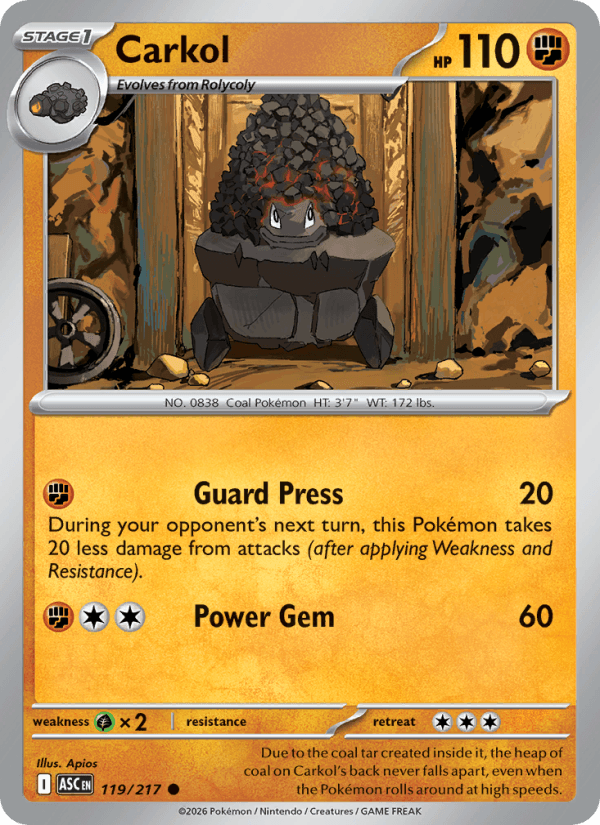 Carkol — Pokémon card