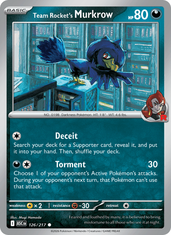 Team Rocket's Murkrow — Pokémon card