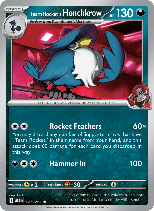 Team Rocket's Honchkrow — Pokémon card