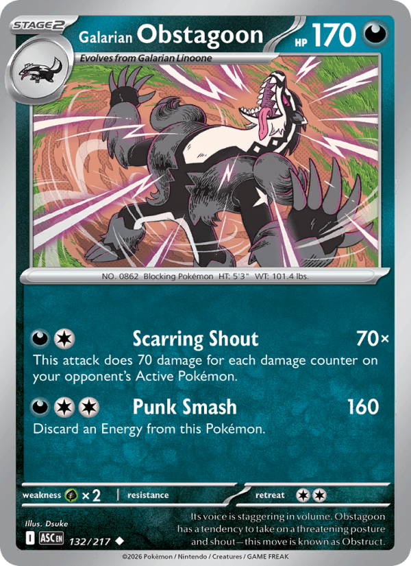 Galarian Obstagoon — Pokémon card