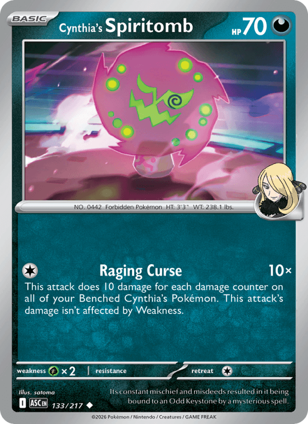 Cynthia's Spiritomb — Pokémon card
