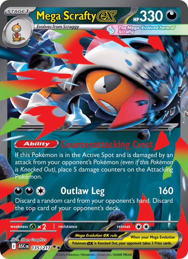 Mega Scrafty ex — Pokémon card
