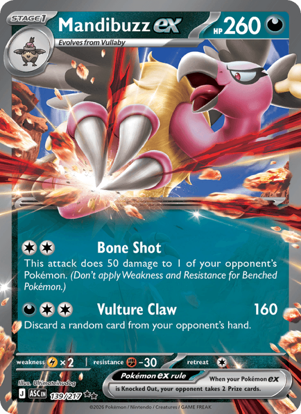 Mandibuzz ex — Pokémon card