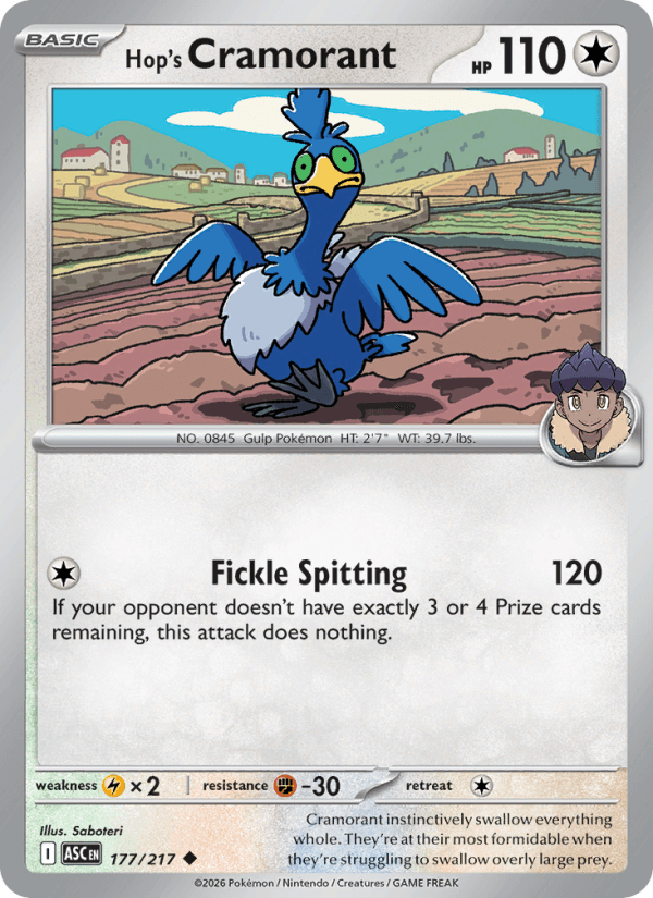 Hop's Cramorant — Pokémon card