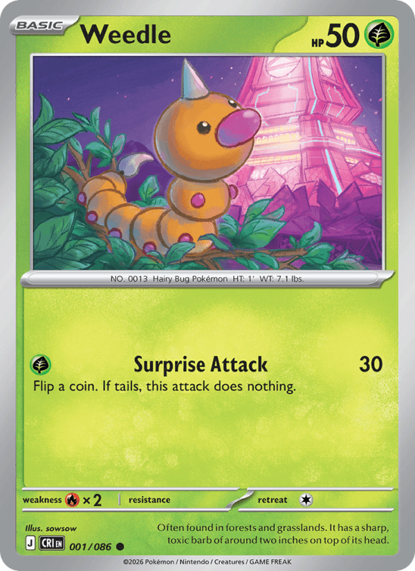 Weedle — Pokémon card