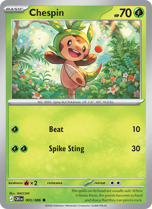 Chespin — Pokémon card