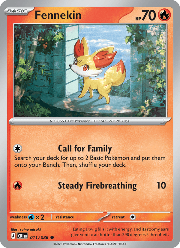 Fennekin — Pokémon card