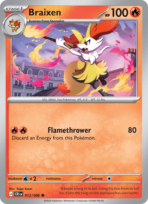 Braixen — Pokémon card