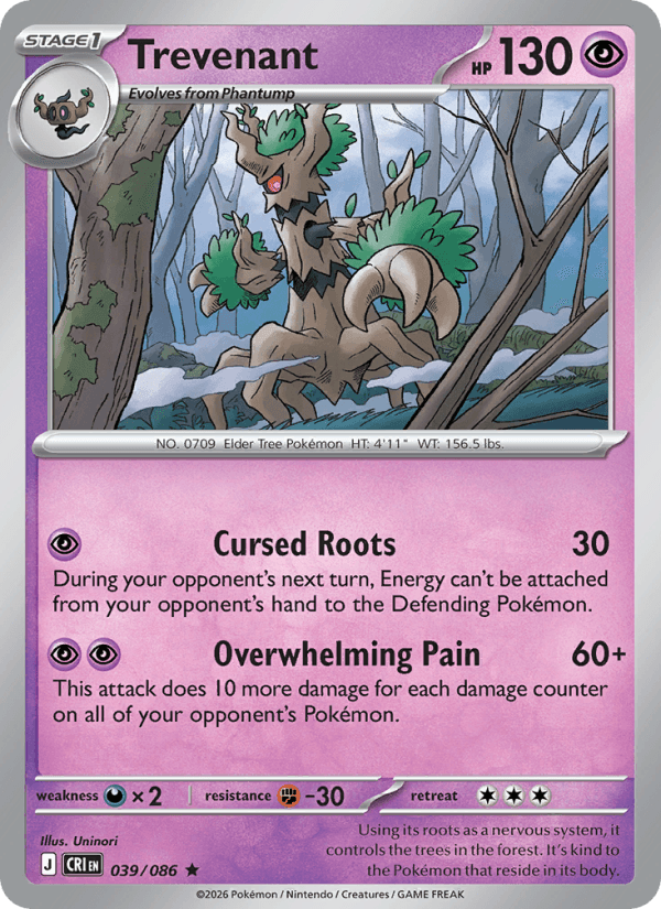 Trevenant — Pokémon card
