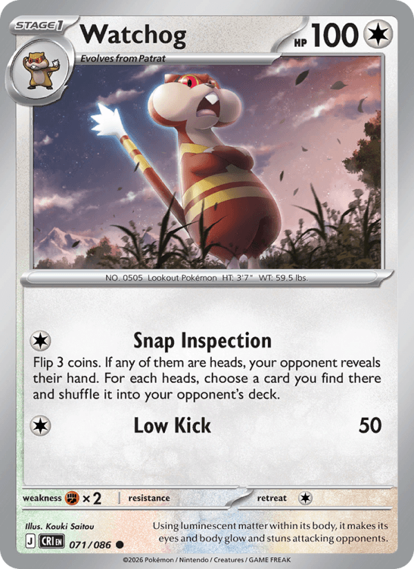 Watchog — Pokémon card