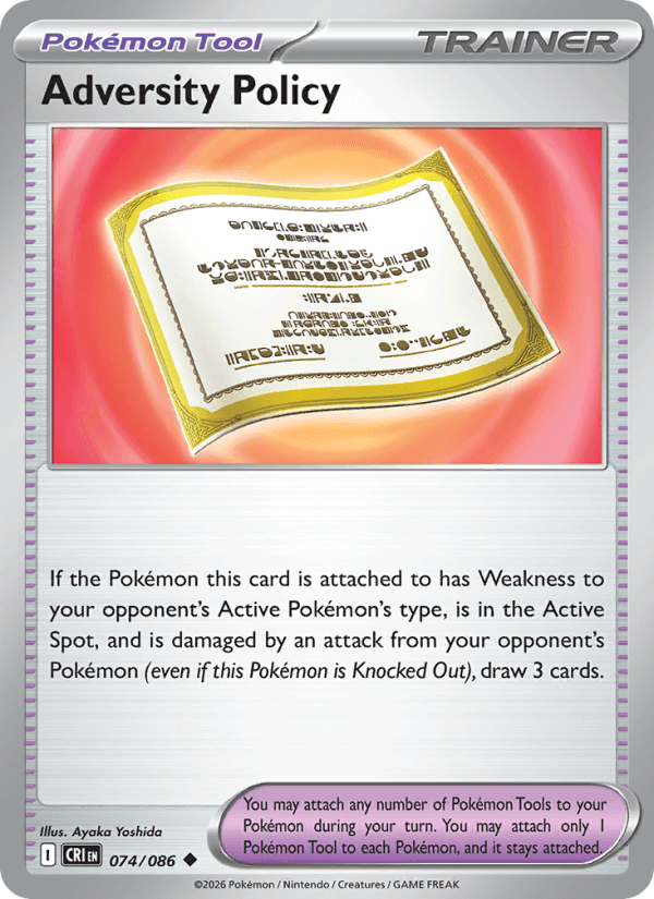 Adversity Policy — Pokémon card