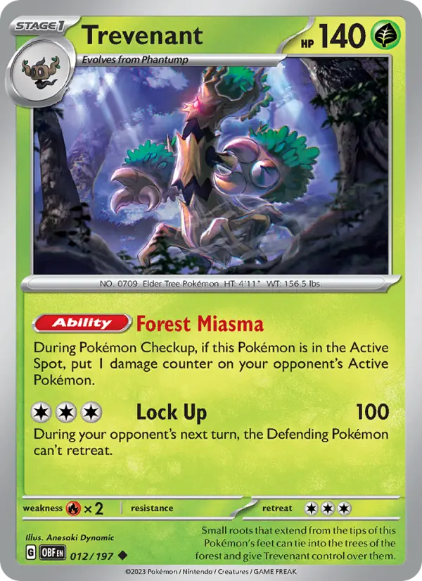Trevenant — Pokémon card