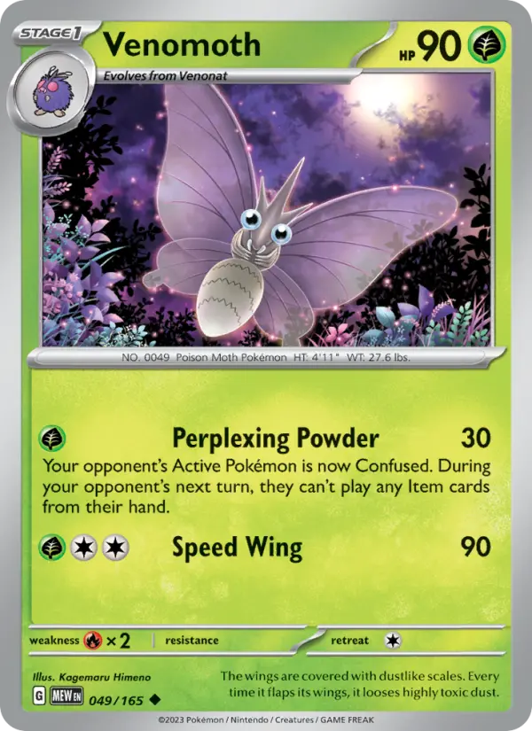 Venomoth — Pokémon card