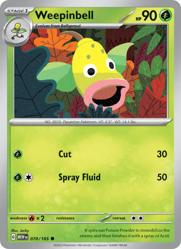 Weepinbell — Pokémon card