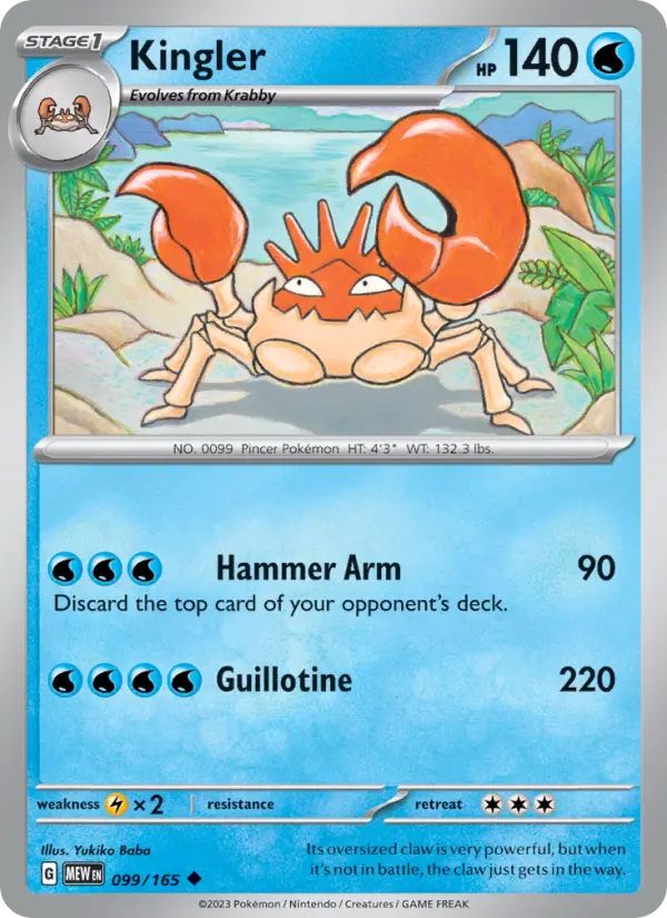 Kingler — Pokémon card