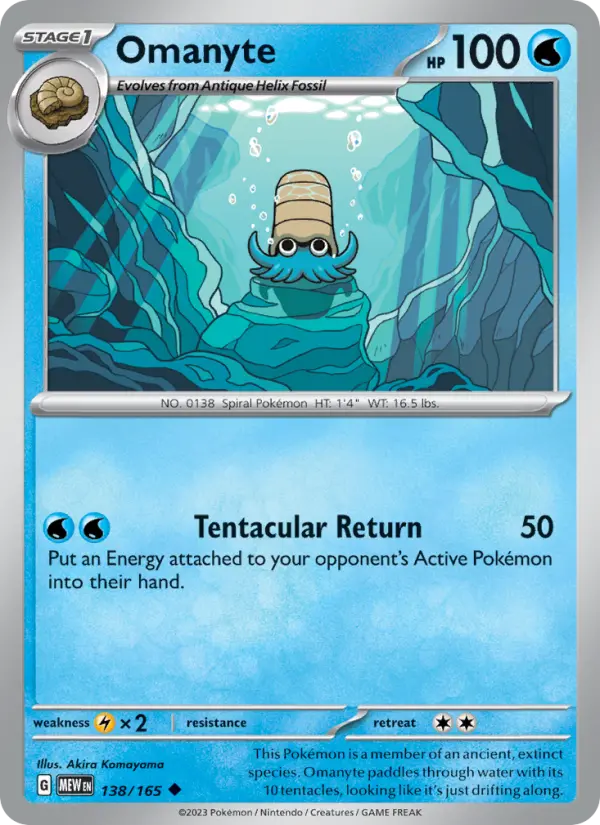 Omanyte — Pokémon card