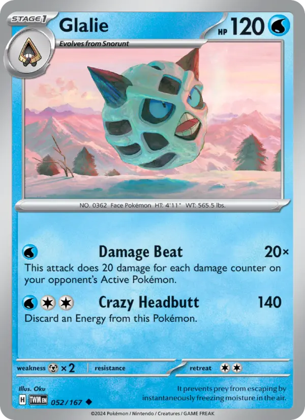 Glalie — Pokémon card