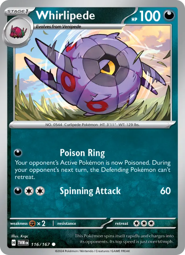 Whirlipede — Pokémon card