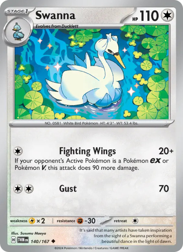 Swanna — Pokémon card