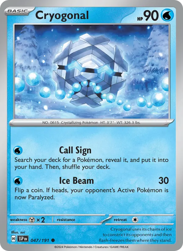 Cryogonal — Pokémon card