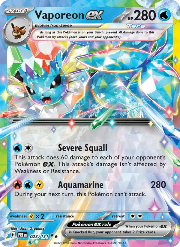 Vaporeon ex — Pokémon card
