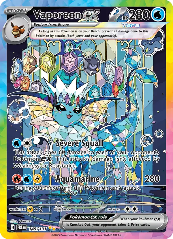 Vaporeon ex — Pokémon card
