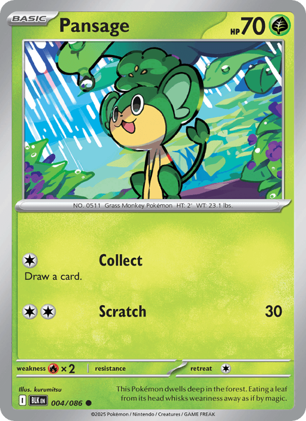 Pansage — Pokémon card