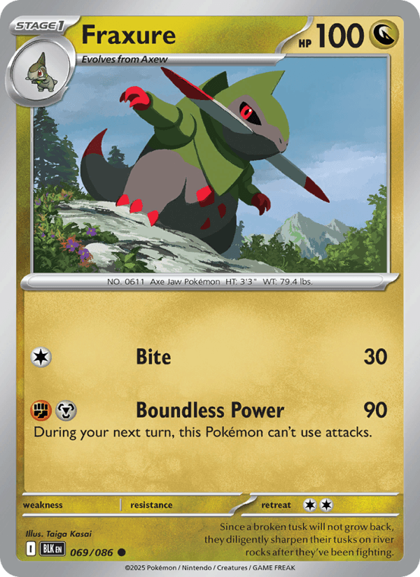Fraxure — Pokémon card
