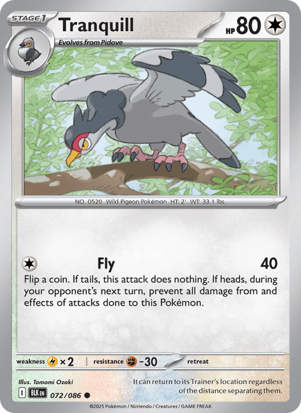Tranquill — Pokémon card