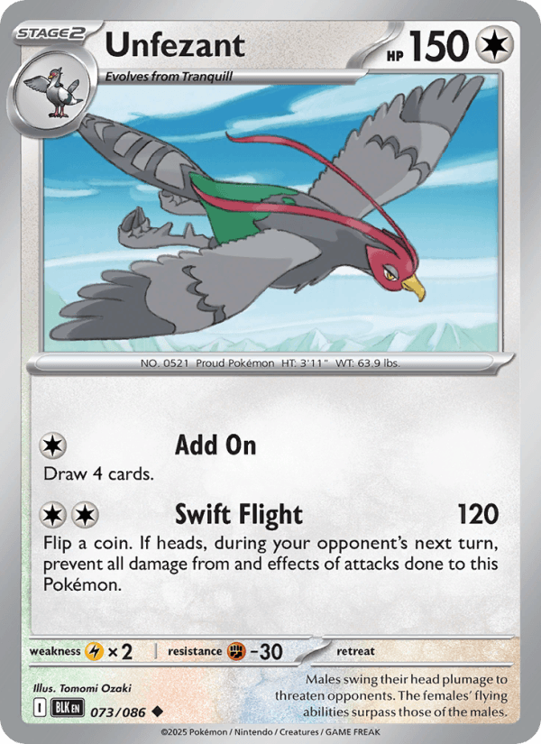 Unfezant — Pokémon card