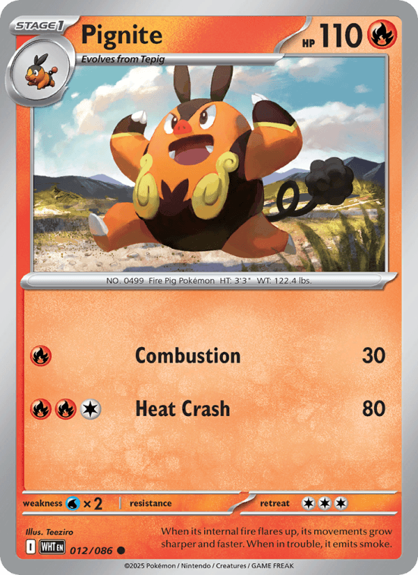 Pignite — Pokémon card
