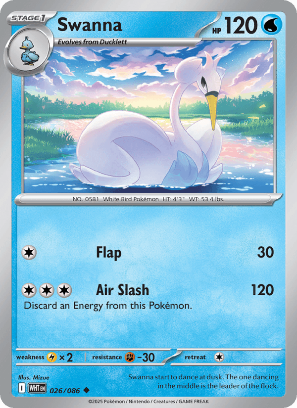Swanna — Pokémon card