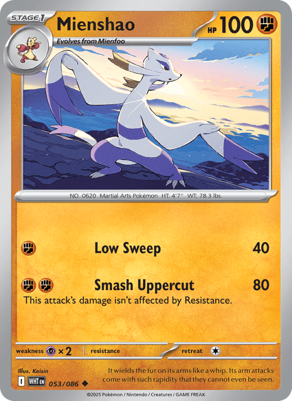 Mienshao — Pokémon card