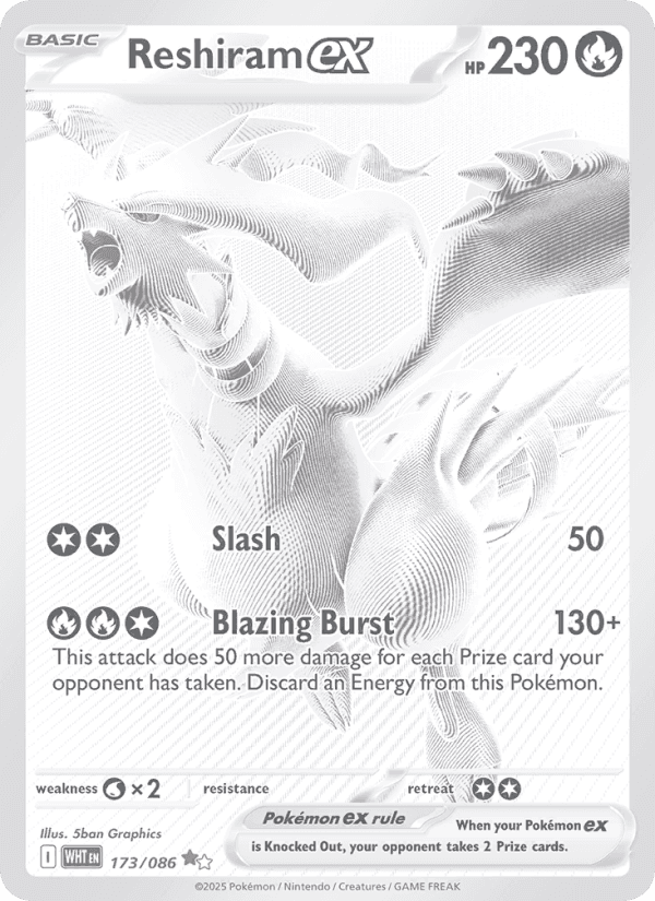 Reshiram ex — Pokémon card