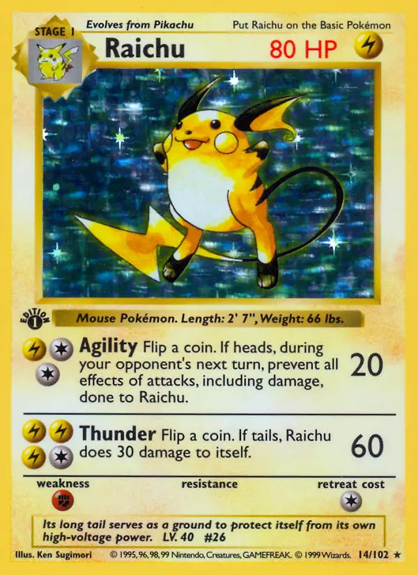 Raichu, Pokémon card