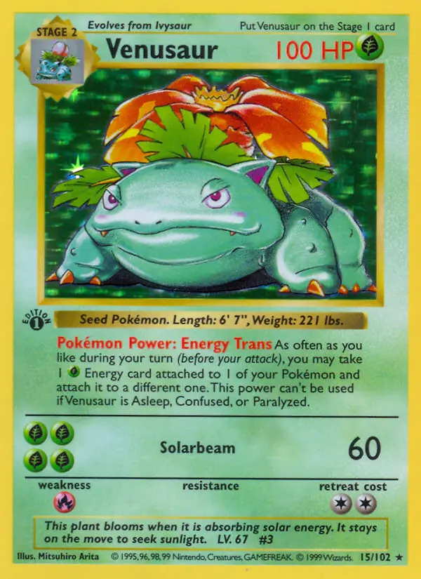Venusaur, Pokémon card