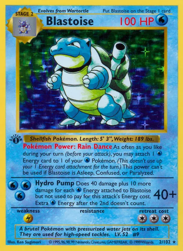 Blastoise, Pokémon card
